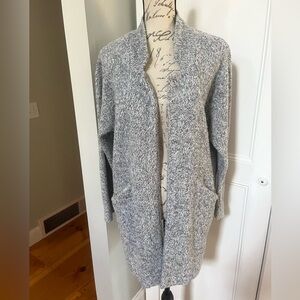 Zara Gray Open-Front Coat